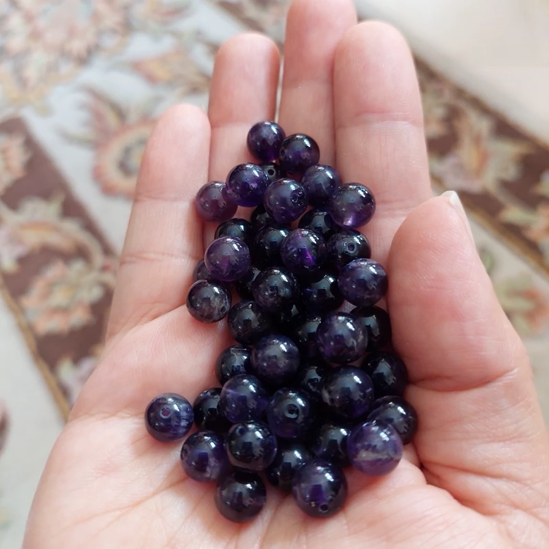 مهره سنگ آمیتیست سایز 8 کاملا طبیعی و اصل وارداتی کیفیت درجه یک گوی