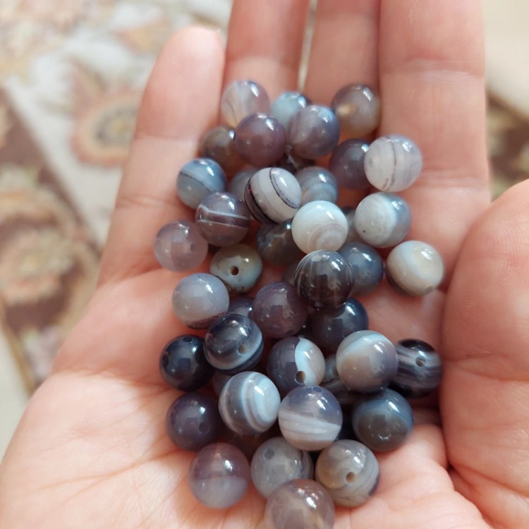 مهره سنگ عقیق بوتسوانا سایز 8 سنگ اصل درجه یک گوی سنگ