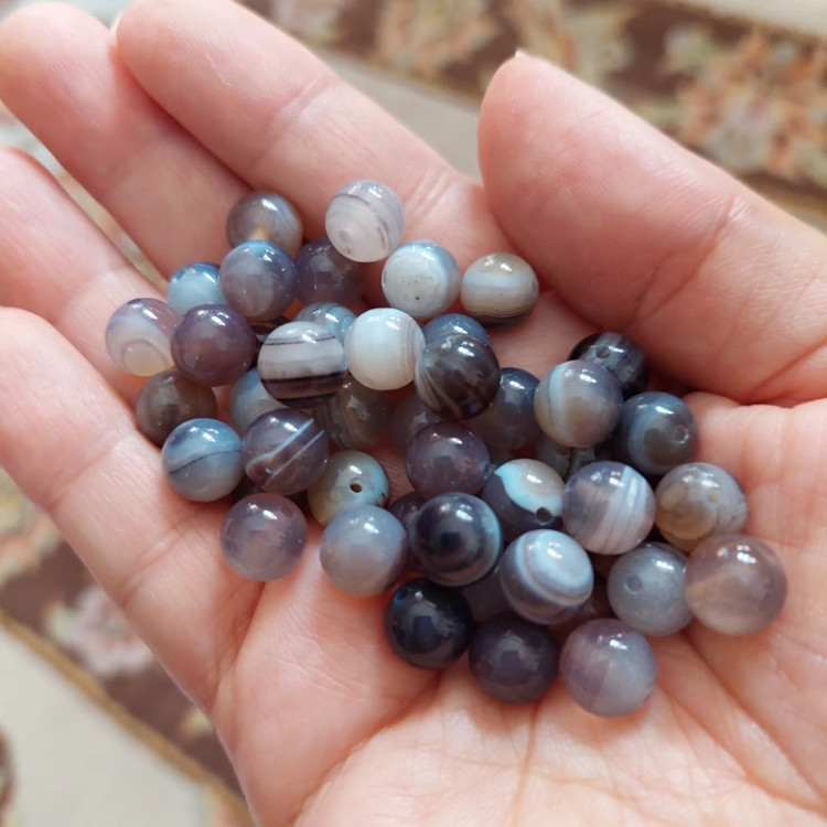مهره سنگ عقیق بوتسوانا سایز 8 سنگ اصل درجه یک گوی سنگ