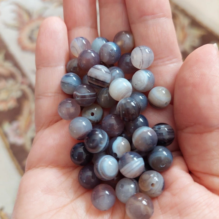 مهره سنگ عقیق بوتسوانا سایز 8 سنگ اصل درجه یک گوی سنگ