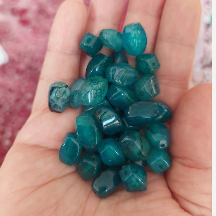 مهره سنگ عقیق دراگون سبزتراش هلی پیچ سوراخ دار اصل طبیعی