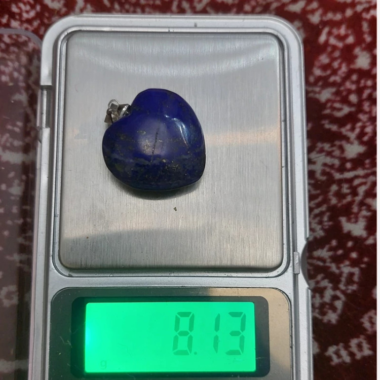 گردنبند سنگ لاجوردافغان قلبی با زنجیر دیپلمات سنگ اصل طبیعی درجه یک قلب تو پر آویز مدال