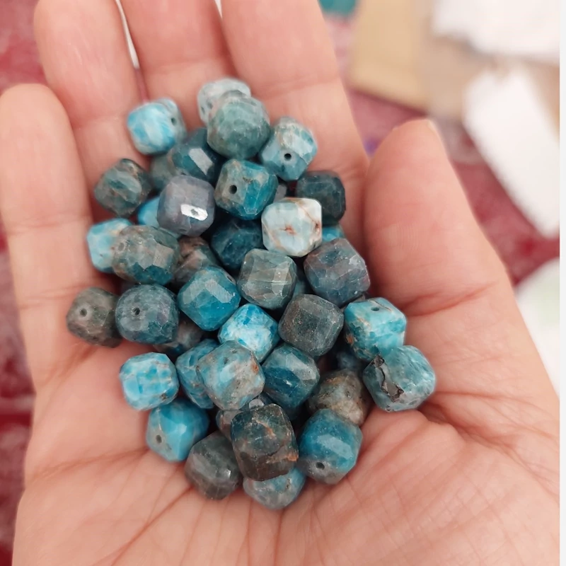 مهره سنگ آپاتیت باکسی مربعی سنگ اصل طبیعی