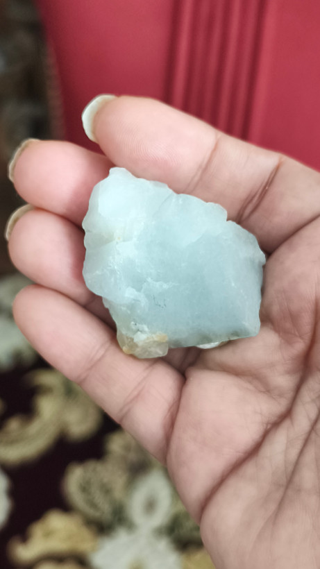سنگ آکوامارین تراش نخورده 29گرم راف اصل طبیعی کلکسیونی
