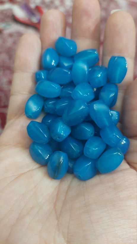 مهره سنگی عقیق آبی تیره تراش هلی پیچ سوراخ دار اصل طبیعی