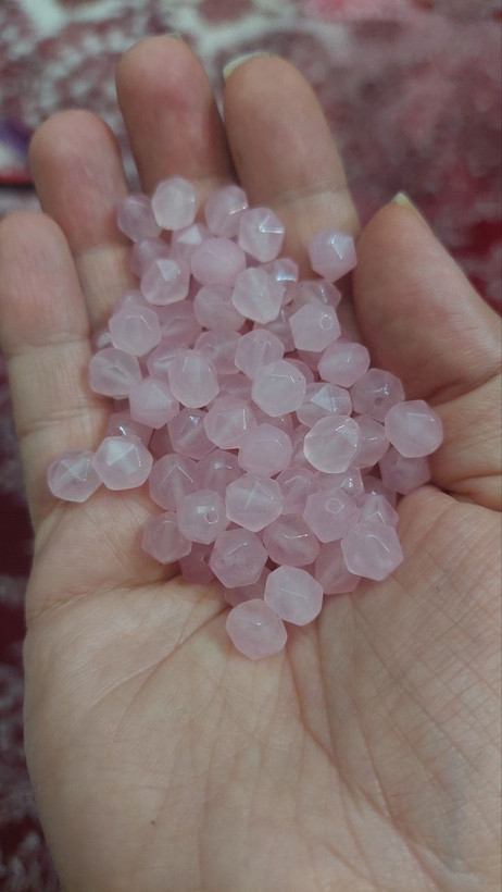 مهره رزکوارتز تراش استار سایز ۸اصل طبیعی سوراخ دار