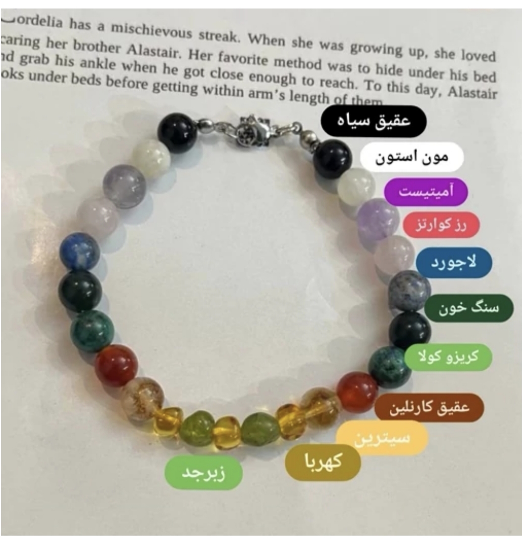 دستبند ماه تولد اسفند با قفل استیل