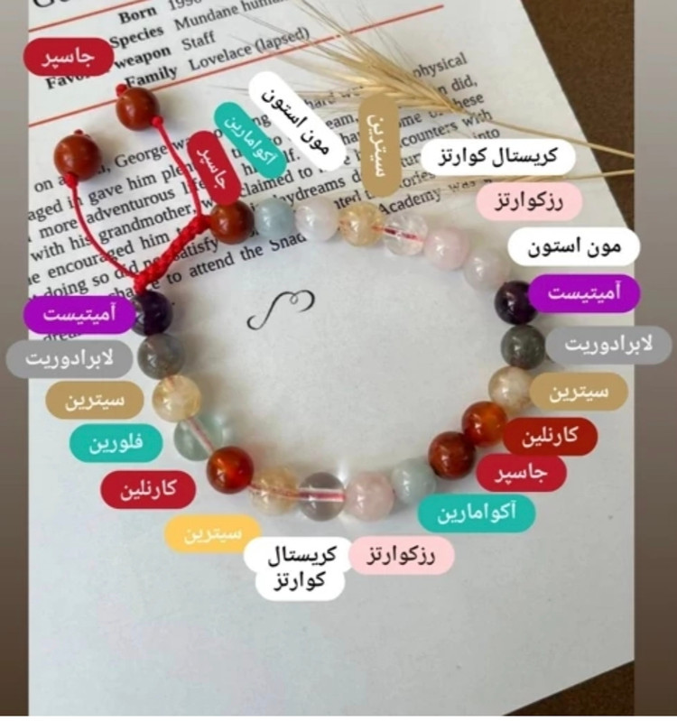 دستبند هفت چاکرای فول انرژیک با گره کشویی