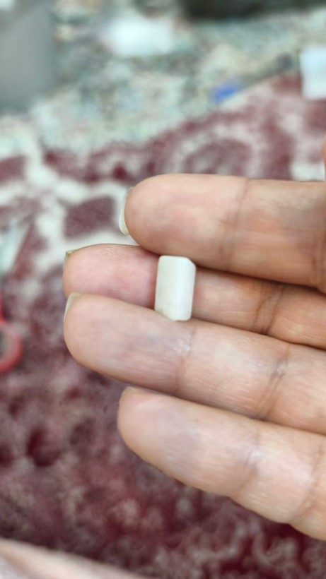 مهره سنگمون استون تراش استوانه نامنظم اصل معدنی سوراخ دار