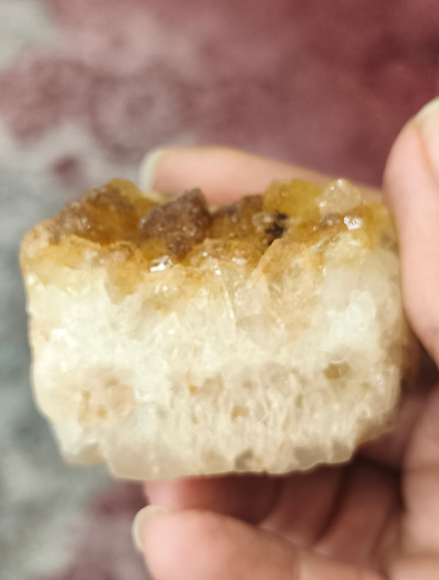 سنگ ژئود سیترین ۱۰۰گرم راف تراش نخورده اصل معدنی کلکسیونی
