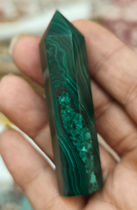 منشور سنگ مالاکیت اصل کنگو ۳۵.۲۵گرم طبیعی معدنی