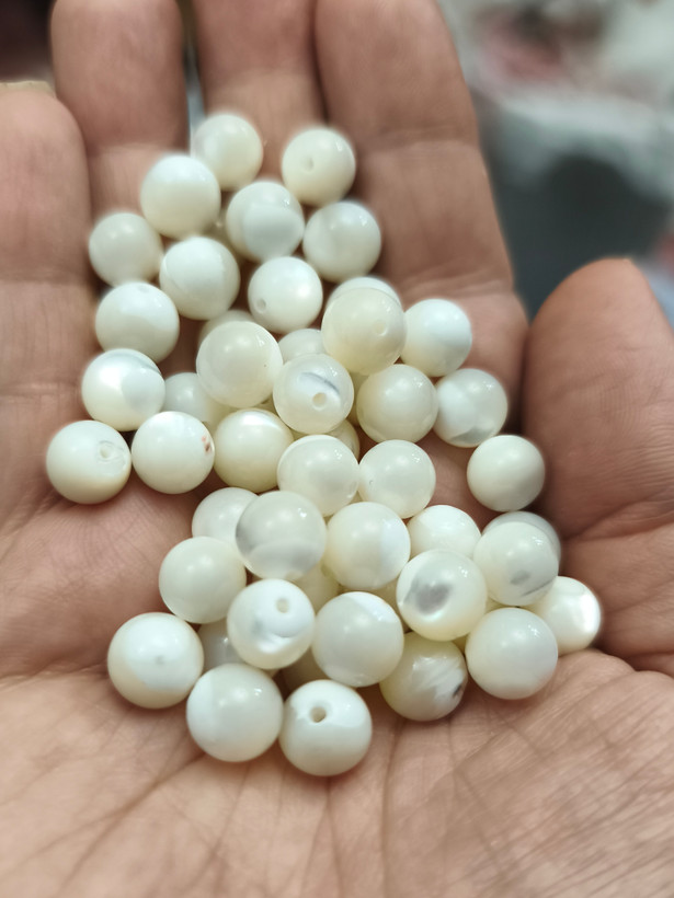 سنگ صدف طبیعی آب شور سایز 8 دو طرف سوراخ دار