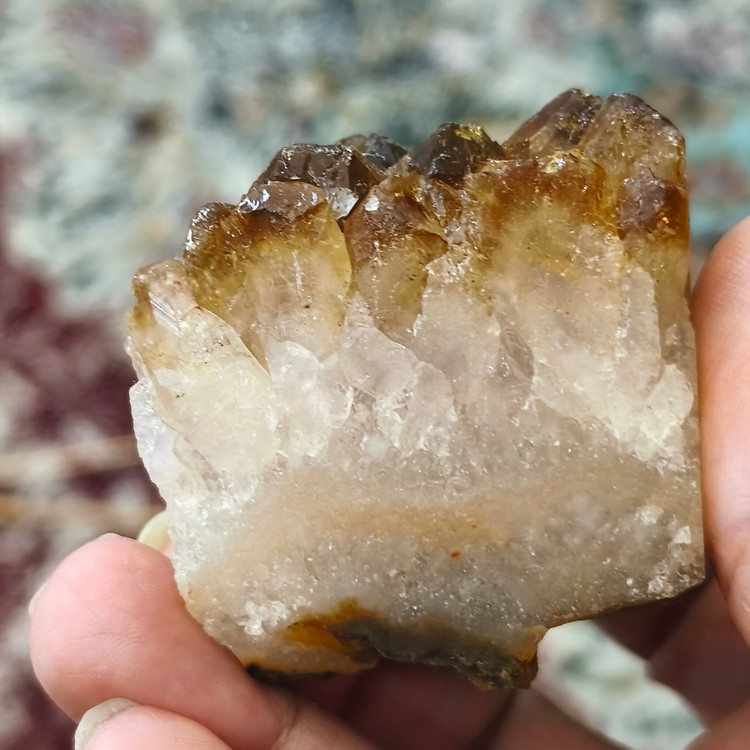 سنگ ژئود سیترین برزیلی تراش نخورده ۱۵۸.۵۵ گرم راف اصل معدنی کلکسیونی