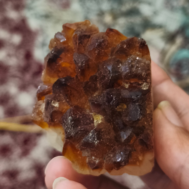 سنگ ژئود سیترین برزیلی تراش نخورده ۱۴۵.۸۴ گرم راف اصل معدنی کلکسیونی
