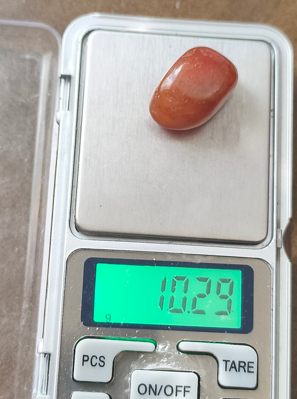 سنگ عقیق کارنلین تامبل شده 10.29 گرم اصل معدنی