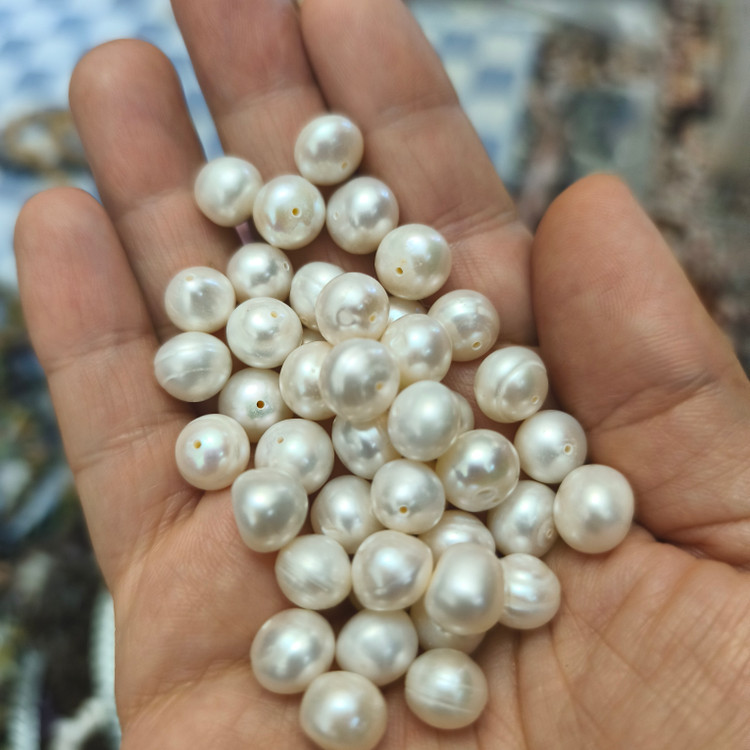 مروارید پرورشی سایز ۱۰میل اصل سوراخ دار درجه یک