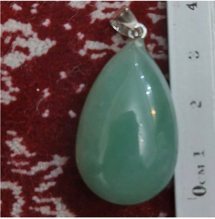 گردنبند سنگ آونتورین سبز اشکی سنگ اصل طبیعی با زنجیر استیل