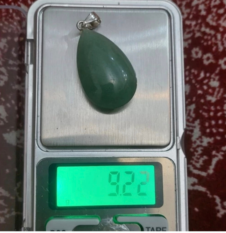گردنبند سنگ آونتورین سبز اشکی سنگ اصل طبیعی با زنجیر استیل