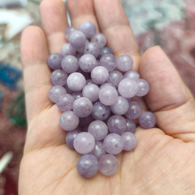 مهره سنگ آنجلیت ۸میل درجه یک اصل معدنی سوراخ دار