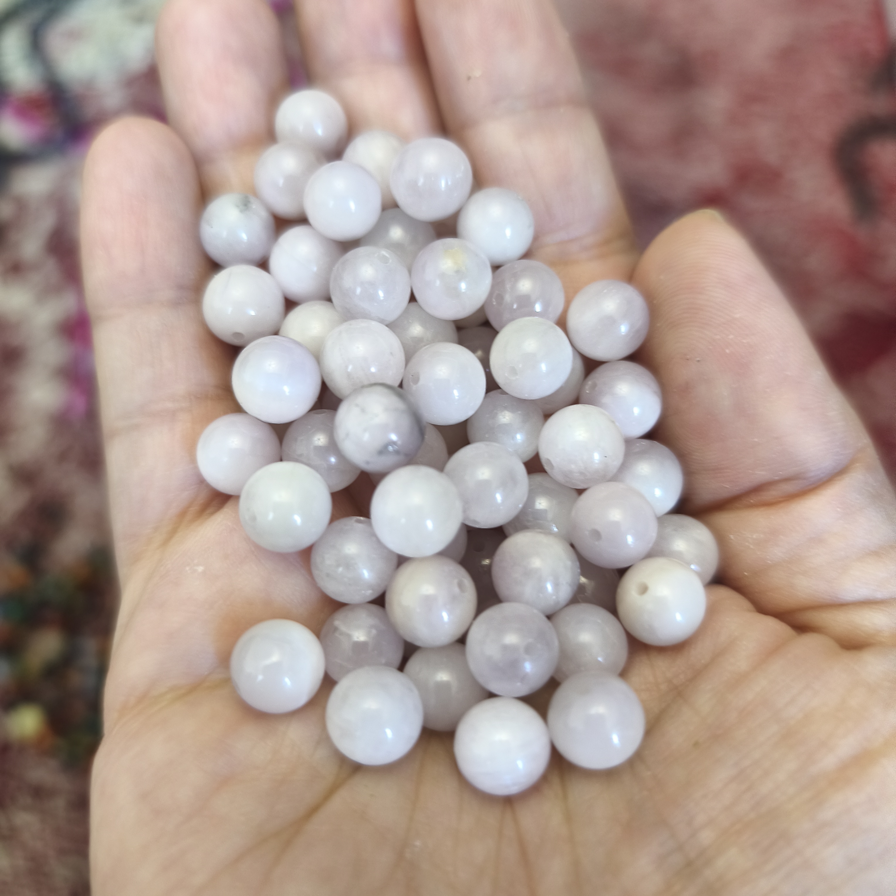مهره سنگ کنزایت ۸میل اصل معدنی سوراخ دار