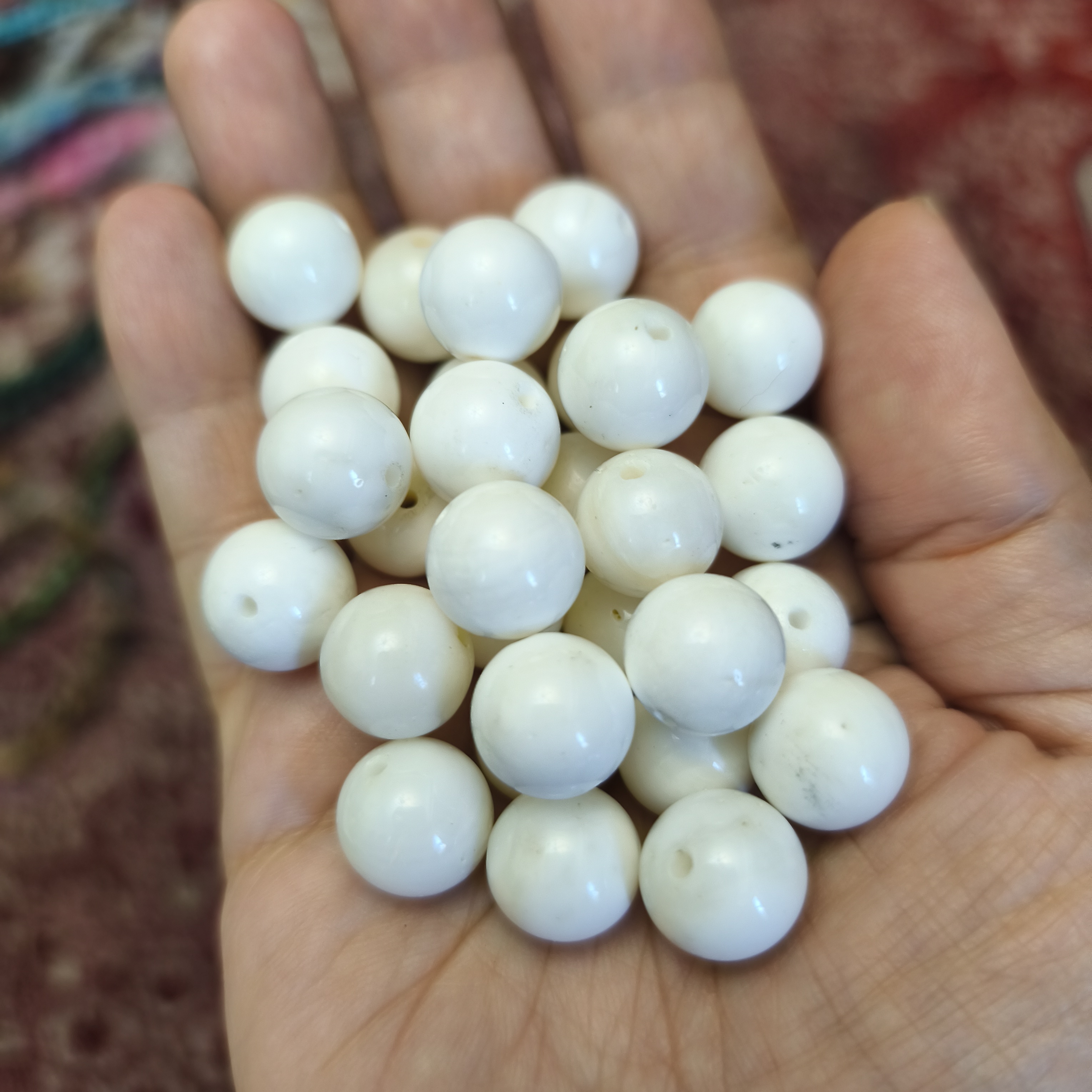 مهره صدف اصل طبیعی ۱۲میل سوراخ دار
