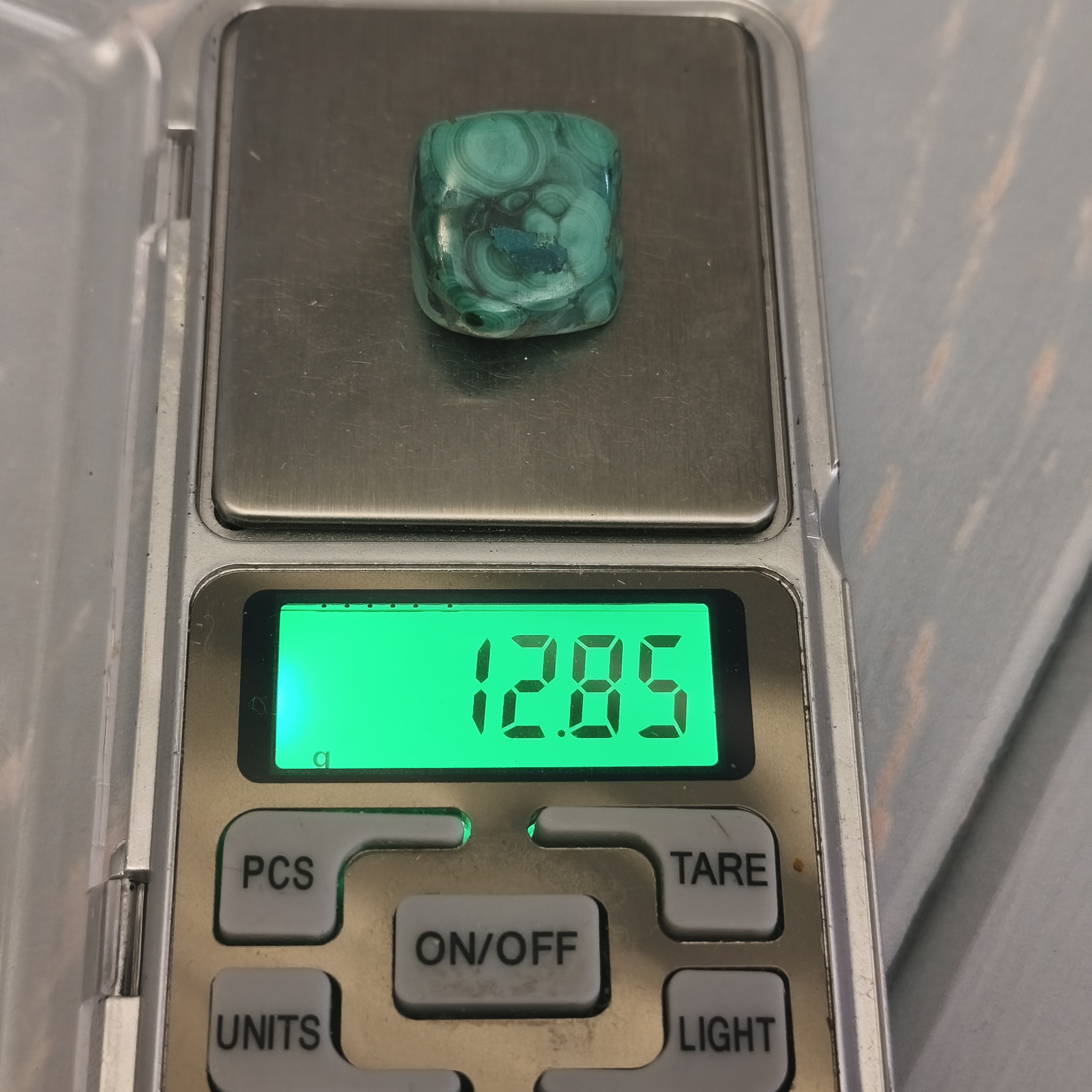 سنگ تامبل مالاکیت اصل کنگو طبیعی معدنی 12.85گرم