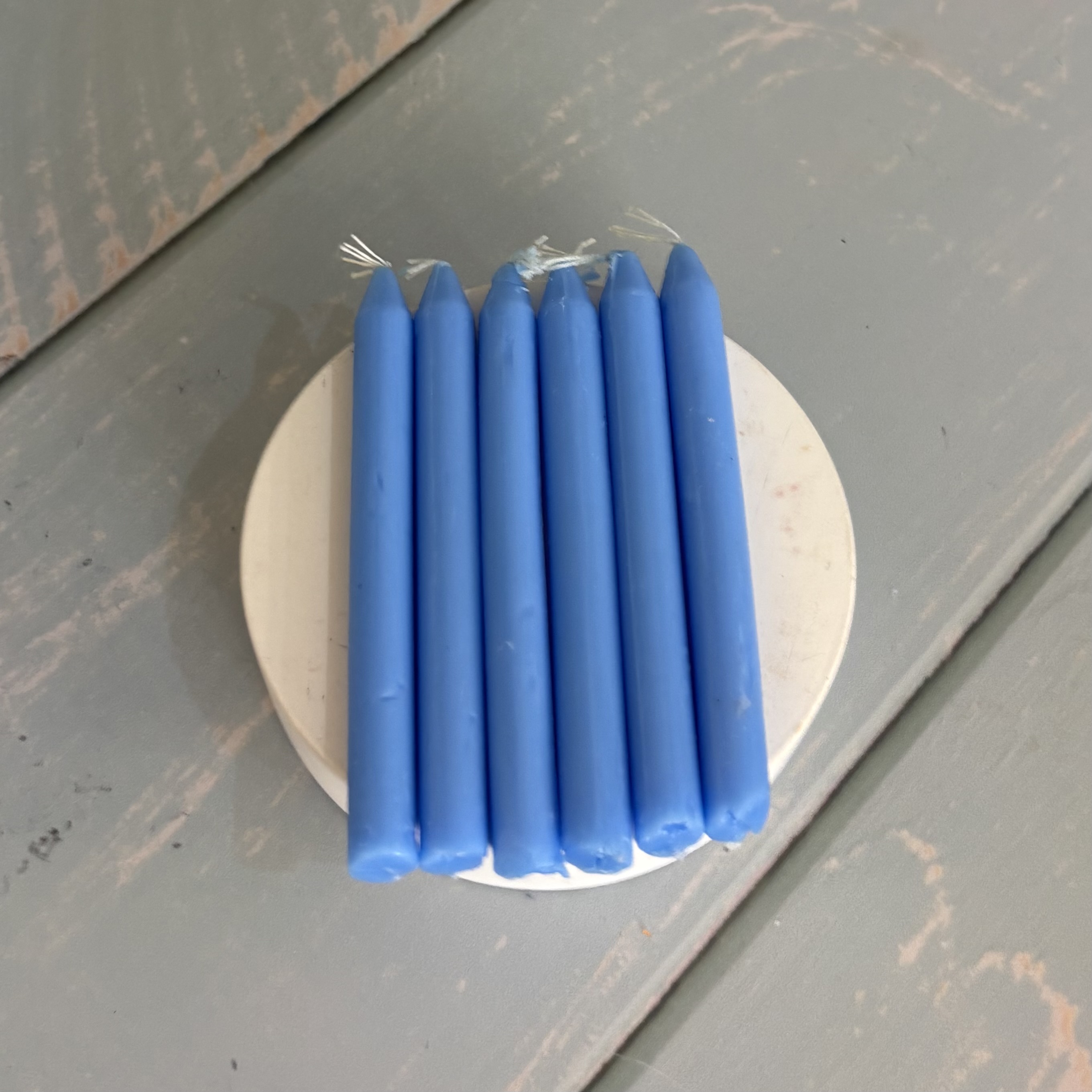 پک ۶ عددی شمع آبی۱۰ سانتی متری
